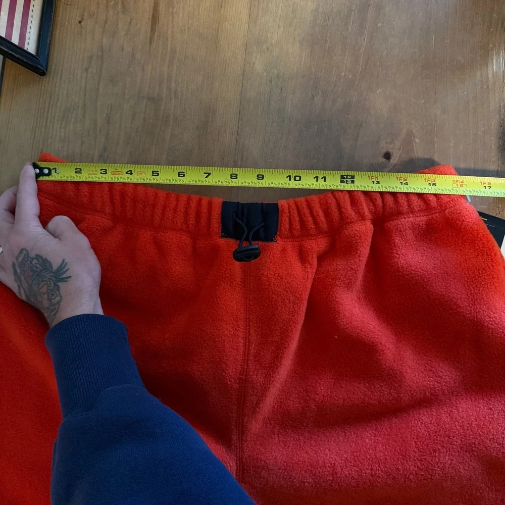 Vintage Nautica‎ Mens Orange Fleece Sweatpants Elastic Waist Pants XL NEW